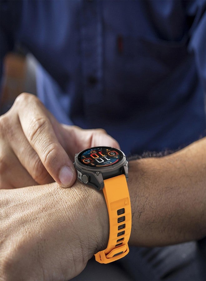 Abanen 22mm 26mm Dual Color Sport Silicone Watch Band for Garmin Fenix 8/ Instinct 3 / epix Pro, Soft Wrist strap with Matte Buckle for Fenix 7/6/5, Enduro, Quatix (Yellow-Black, 26mm) - Image 5