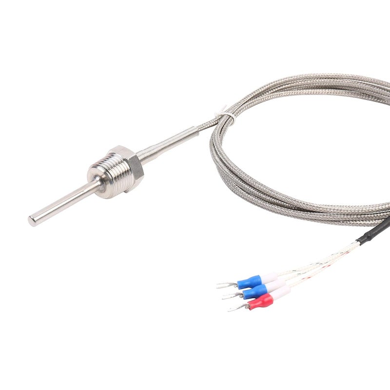 Jaybva Waterproof RTD PT100 Temperature Sensor - Thermistor Probe for PID Temperature Controller 3 Wire Stainless Steel NPT1/2" Pipe Thread with Insulation Lead Shield Wire -50~500℃ - Image 4