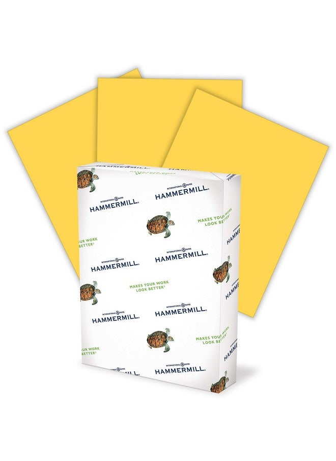 Hammermill 103168 Recycled Colored Paper, 20Lb, 8-1/2 X 11, Goldenrod, 500 Sheets/Ream  - Image 1