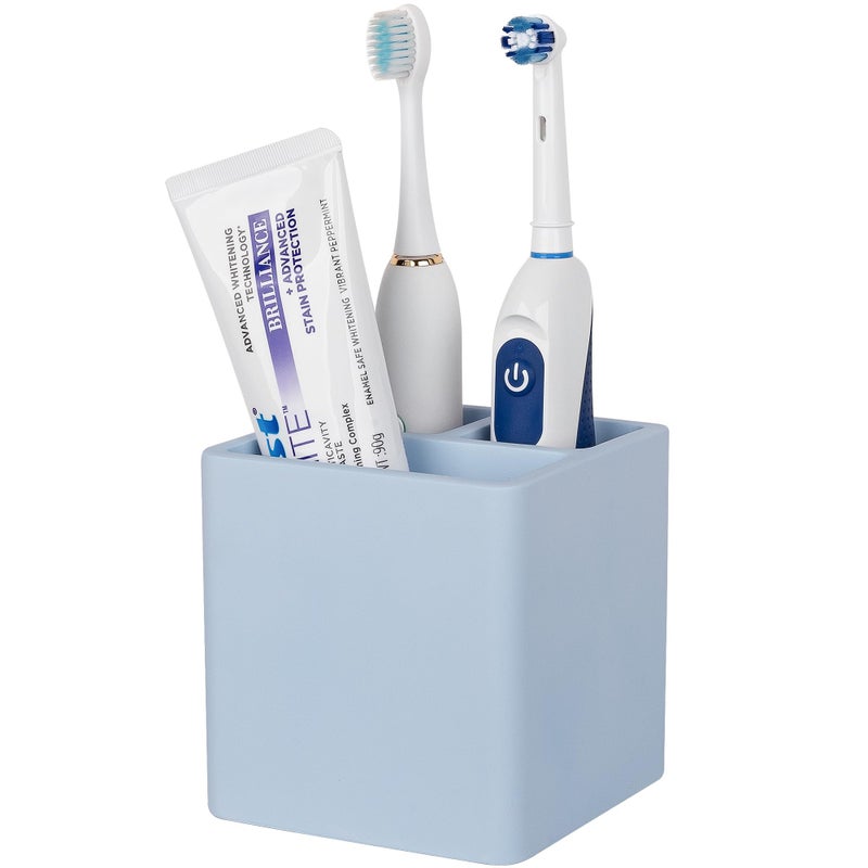 Heagoale Diatomite Toothbrush Holders for Bathrooms, Electric Toothbrush and Toothpaste Holder 3 Slots Tooth Brush Organizer for Bathroom Countertop, Shower, Vanity - Blue - Image 1