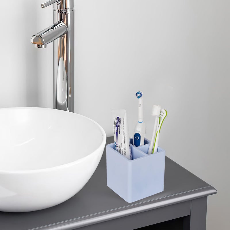Heagoale Diatomite Toothbrush Holders for Bathrooms, Electric Toothbrush and Toothpaste Holder 3 Slots Tooth Brush Organizer for Bathroom Countertop, Shower, Vanity - Blue - Image 3