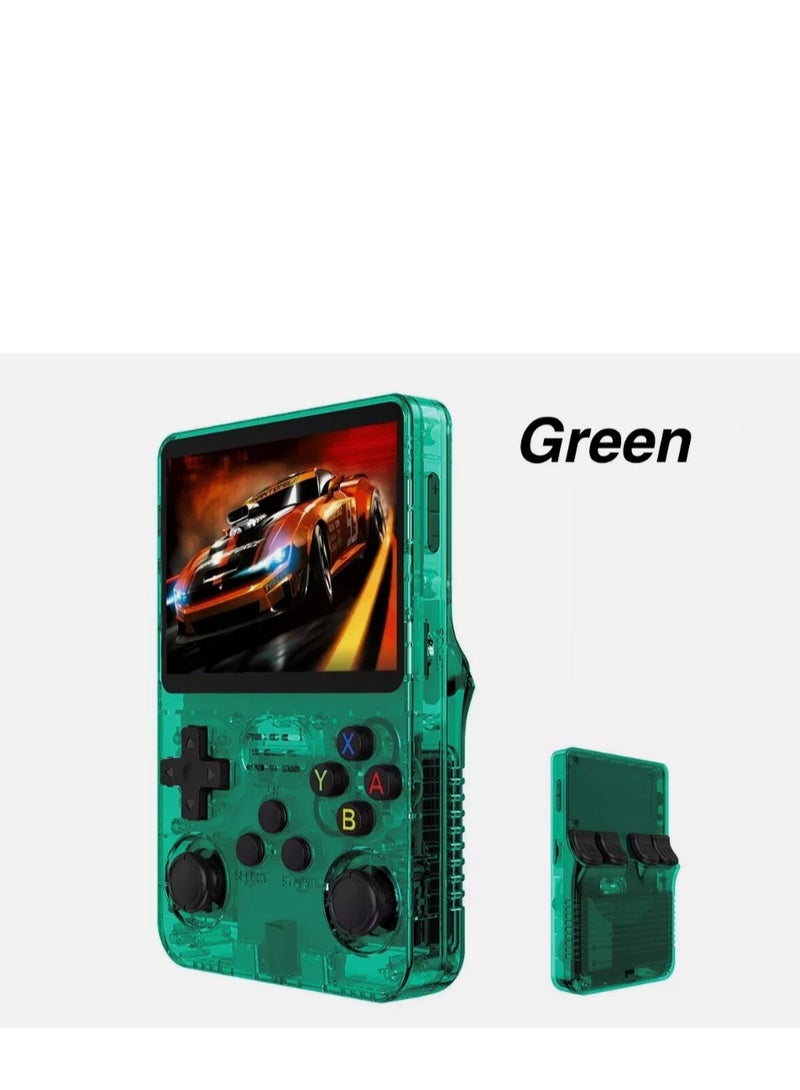 Generic R36S Portable Linux Retro Video Game Console with 64GB TF Card and 20,000+ Games, Retro Video Game Console with 3.5 Inch IPS Screen- Green - Image 1