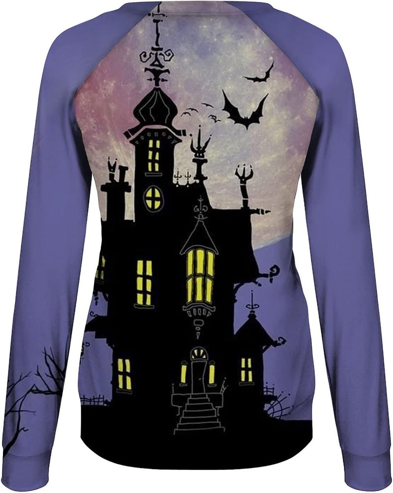 cheekyglo Women Halloween Crewneck Sweatshirts Graphic Print Tops Long Sleeve Shirts Girls Oversized Fall Winter - Image 4