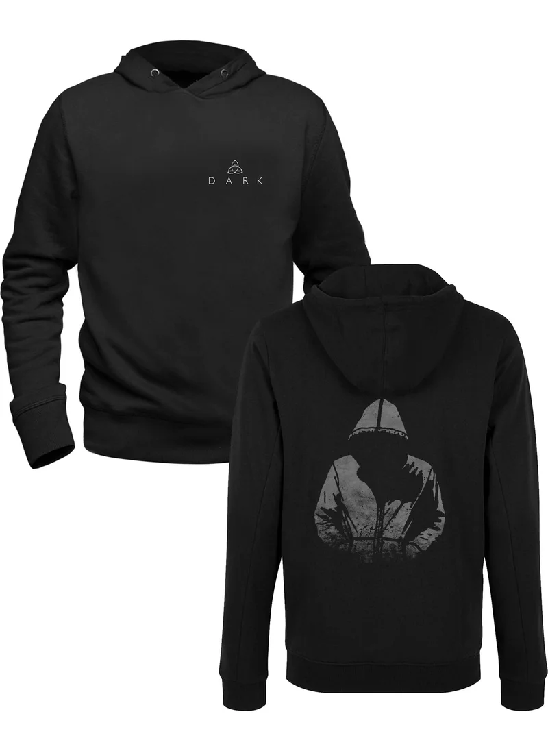 Alfa Tshirt Dark Illustrated Printed Black Front Back Printed Sweatshirt