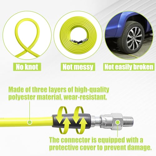 M MINGLE Sewer Jetter Kit for Pressure Washer 100 FT, Drain Cleaner Hose with Power Washer Gun, 1/4 Inch NPT Corner Rotating and Button Nose Sewer Jetting Nozzle, Orifice 4.0, 4.5 - Image 4
