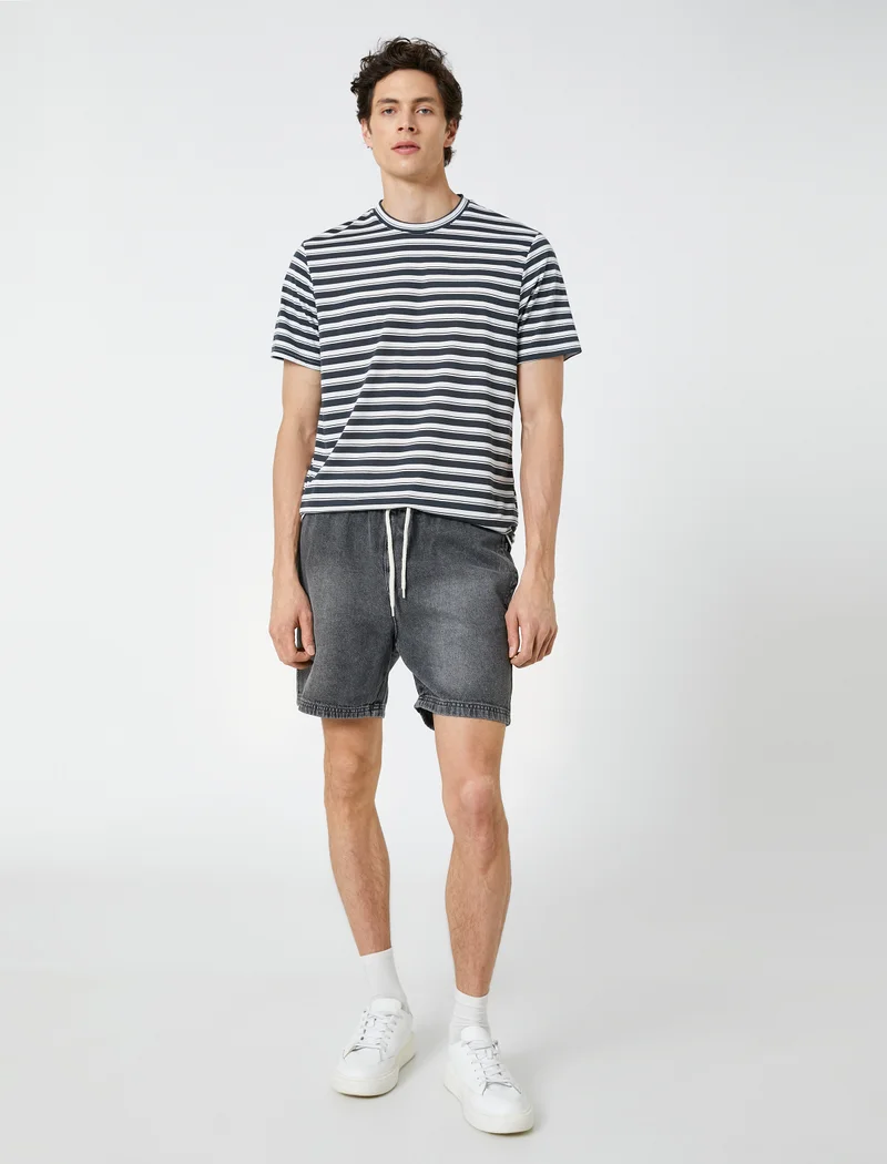 كوتون Denim Shorts Drawstring Pocket Detailed Cotton