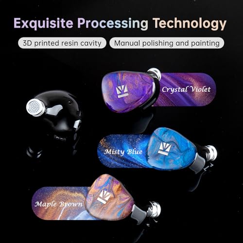 keephifi سماعات أذن KBEAR KB02 الملونة بغطاء من الراتنج، سماعات أذن سلكية بتقنية توصيل العظام، سماعات IEM عالية الدقة مع كابل 2Pin 4N OFC وقابس 3.5mm للمغنين والموسيقيين، زرقاء - Image 2