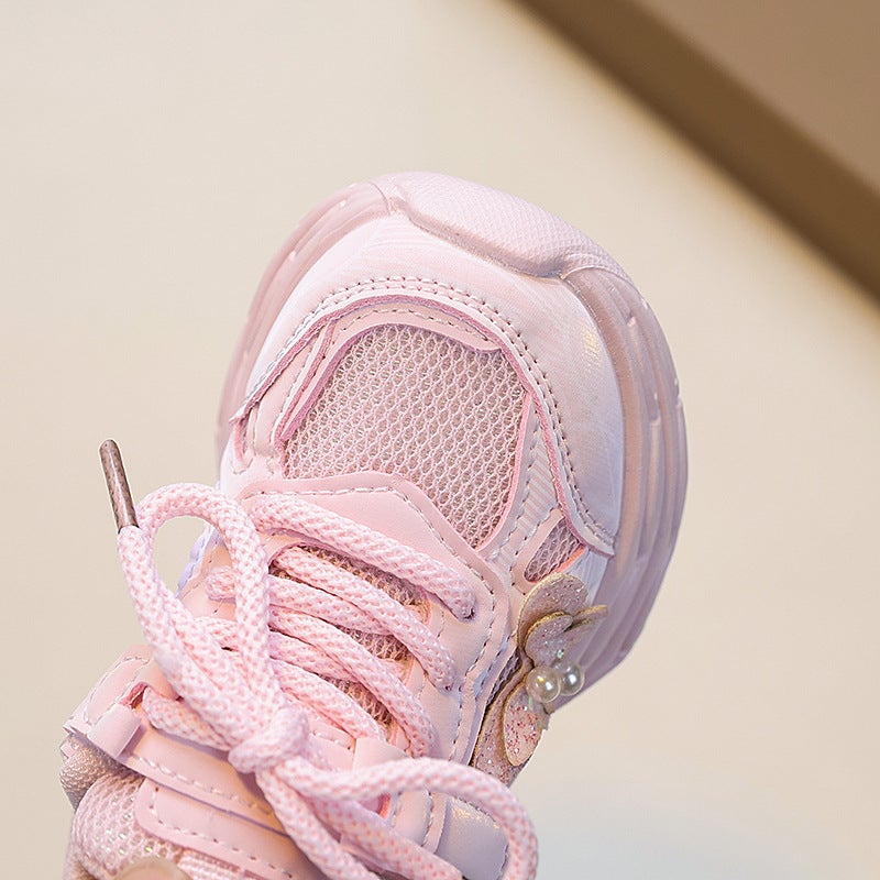 Girls' Mesh Butterfly Sneaker New Thick Sole Torre Shoes Children'S Breathable Lightweight Soft Sole Toddler Shoes - Image 5