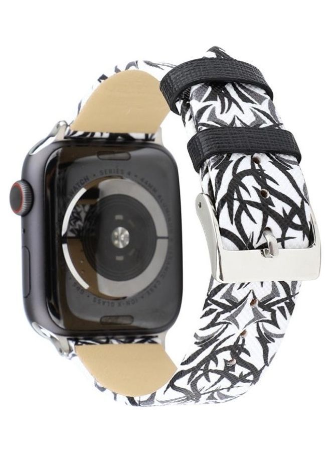 NIBEMINENT Replacement Strap For Apple Watch Series Black/White - Image 3