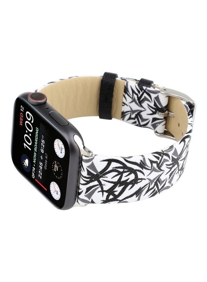NIBEMINENT Replacement Strap For Apple Watch Series Black/White - Image 4