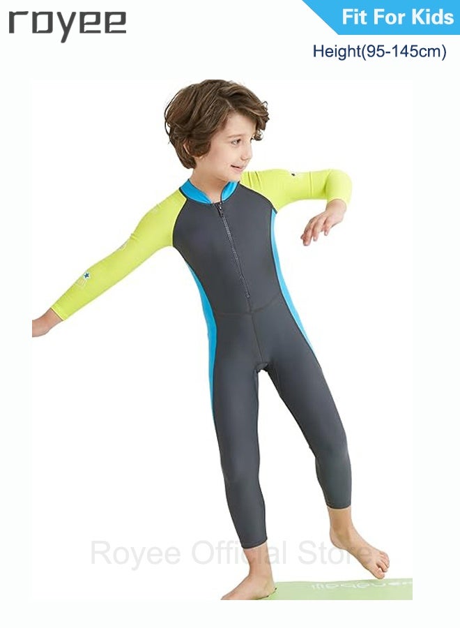 Royee Summer New Children's long sleeved one-piece swimsuit, Outdoor Quick Drying Sun Protection Swimsuit, Small and Medium-sized Children's Jellyfish Suit, Suitable for Boys and Girls Aged 3-12 - Image 2