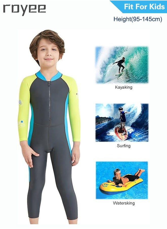 Royee Summer New Children's long sleeved one-piece swimsuit, Outdoor Quick Drying Sun Protection Swimsuit, Small and Medium-sized Children's Jellyfish Suit, Suitable for Boys and Girls Aged 3-12  - Image 3