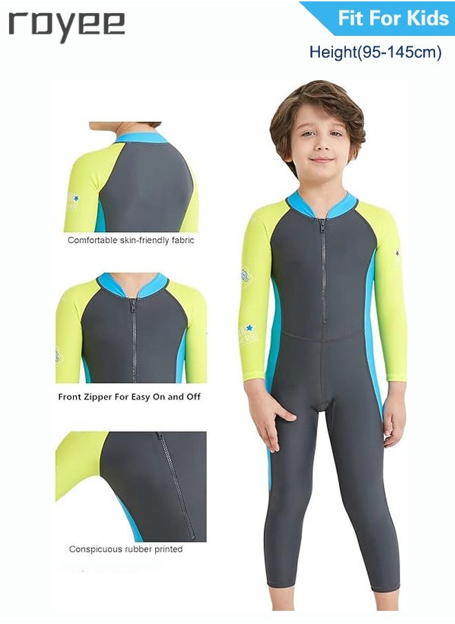 Royee Summer New Children's long sleeved one-piece swimsuit, Outdoor Quick Drying Sun Protection Swimsuit, Small and Medium-sized Children's Jellyfish Suit, Suitable for Boys and Girls Aged 3-12  - Image 5
