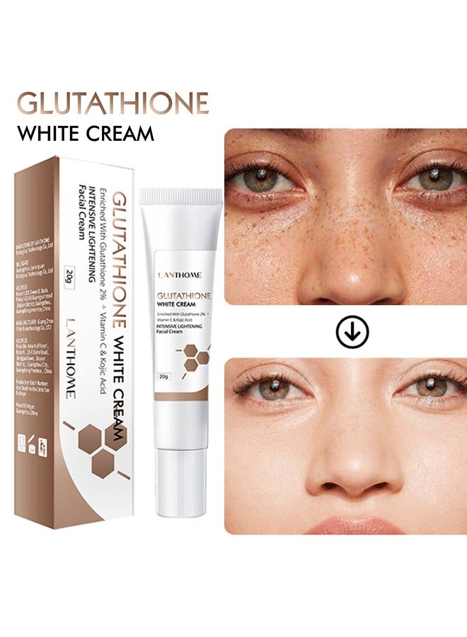 Lanthome Glutathione White Cream -Eniched with Glutathione 2%  Face Cream Whitening Moisturizing Facial Cream Face Moisturizer Facial Skin Care Cream Intensive Lightening Facial Cream 20g - Image 1