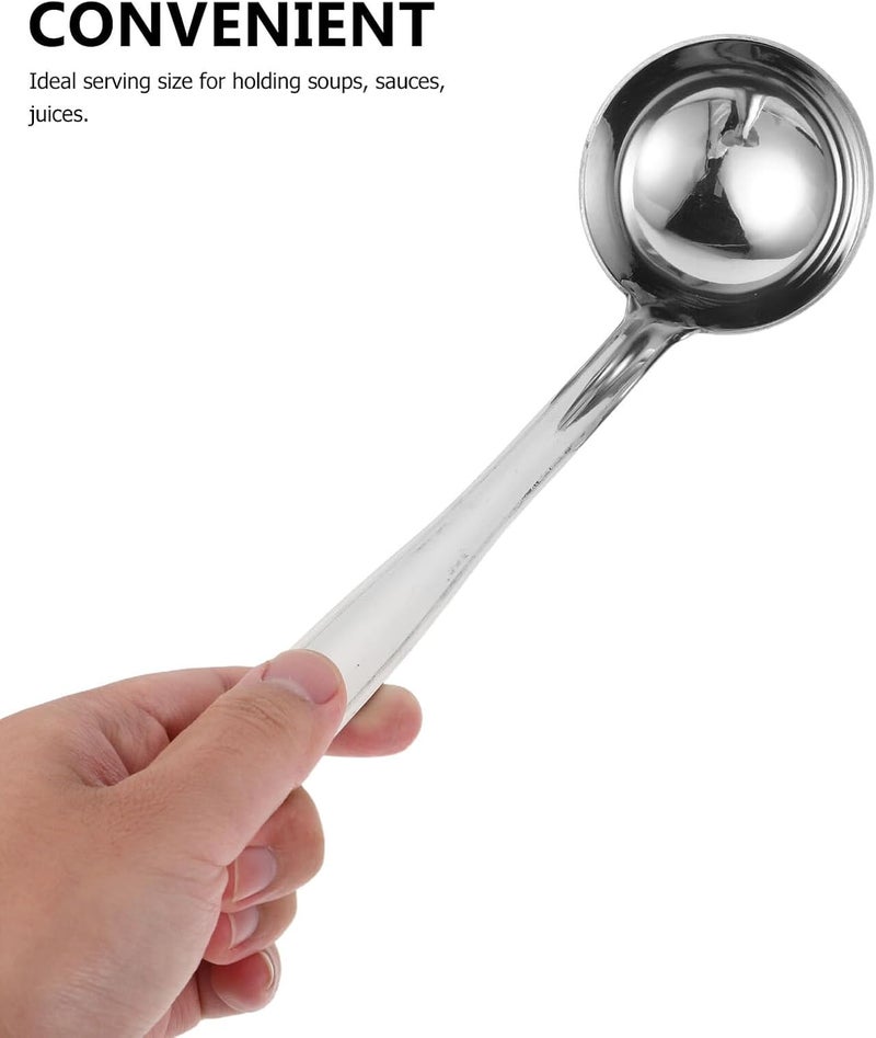 PATKAW Stainless Steel Soup Ladle with Hook, 50ml Hot Pot Ladle Long Handle Cooking Spoon for Home Kitchen and Catering Use - Image 4