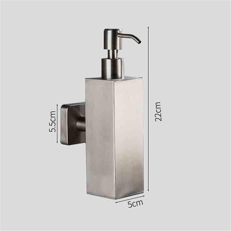 Soap Dispenser Stainless Steel Wall Mounted Soap Dispenser Bathroom Squeeze & Punch Single Lotion Bottle Black/Silver/Gold(Silver) - Image 1