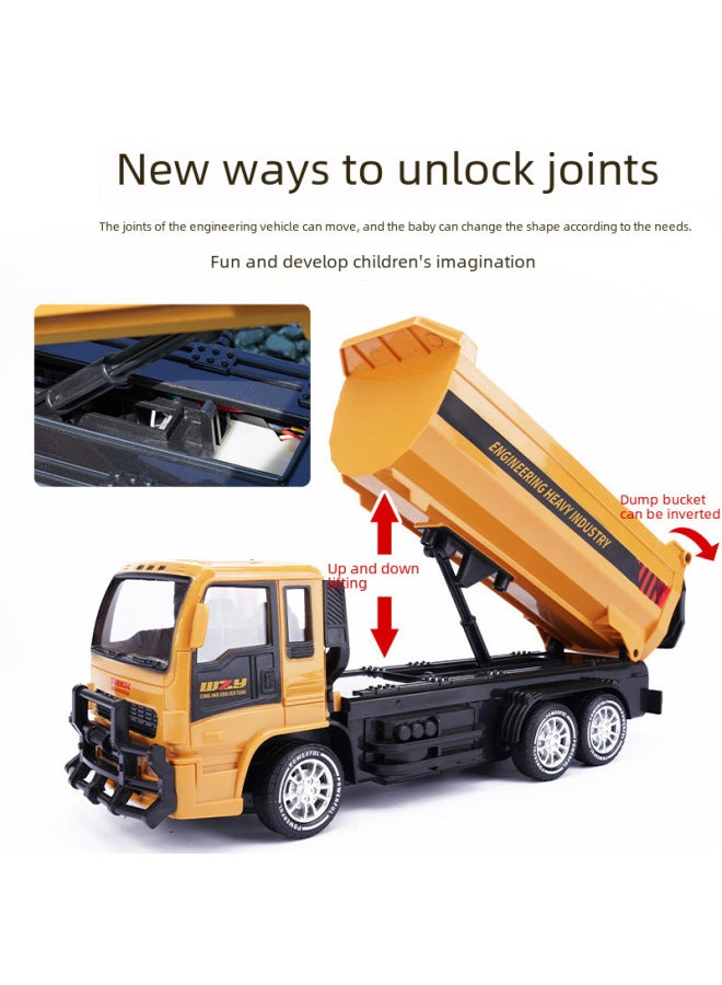 Large Alloy Remote Control Excavator Toy Car For Boys Children's Engineering Vehicle Wireless Digger Truck Playset-Color:Dual Remote Control 12 Channel + Spray + Watch 】-Proportion:3 Sets Of Recharg - Image 3