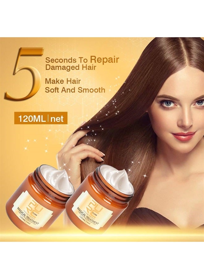 GES PURC Conditioner, Firstfly Advanced Molecular Keratin Magical Hair Treatment Mask Professtional Hair Conditioner, 5 Seconds Repairs Damage Hair Root Hair Tonic Keratin Hair & Scalp Treatment (120ML) - Image 2