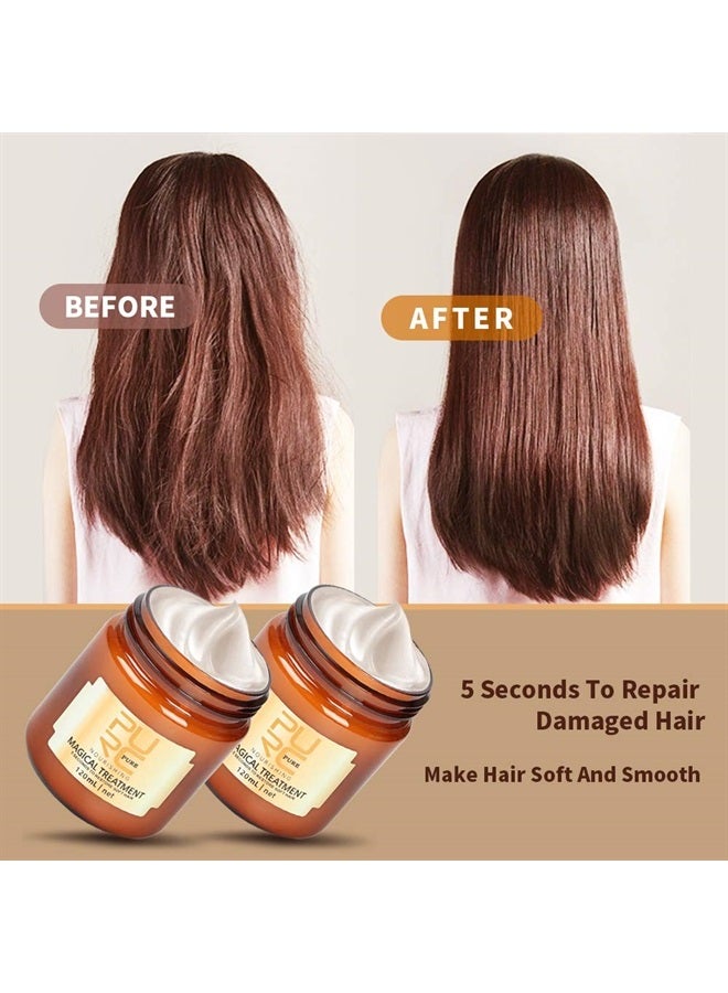 GES PURC Conditioner, Firstfly Advanced Molecular Keratin Magical Hair Treatment Mask Professtional Hair Conditioner, 5 Seconds Repairs Damage Hair Root Hair Tonic Keratin Hair & Scalp Treatment (120ML) - Image 4