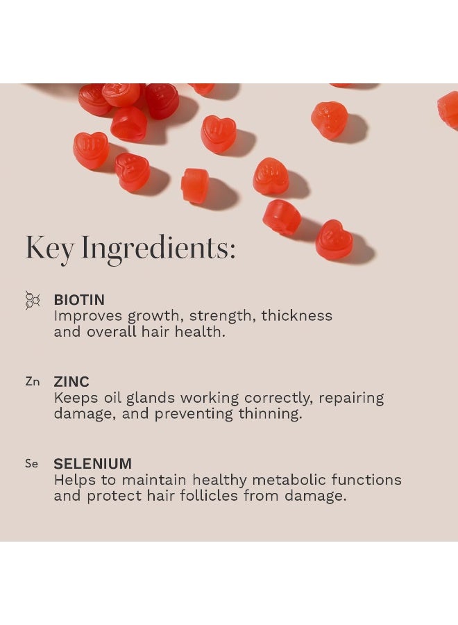 هيربرست فيتامينات الشعر القابلة للمضغ لنمو الشعر للرجال والنساء مع البيوتين لتقليل التقصف وتعزيز شعر أطول وأقوى وأكثر صحة وكثافة -  قطعة - تكفي  يومًا - Image 4