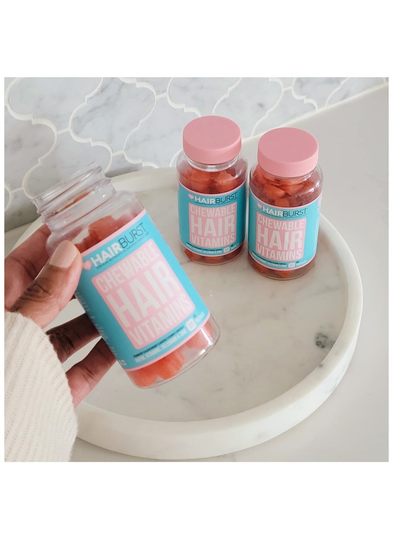 HAIR BURST - Chewable Hair Vitamins - Hair Growth Supplements For Both Men And Women - With Biotin - Anti Hair Loss - For Longer, Stronger, Thicker Looking Hair - 60 Gummies - 30 Day Supply - Image 1