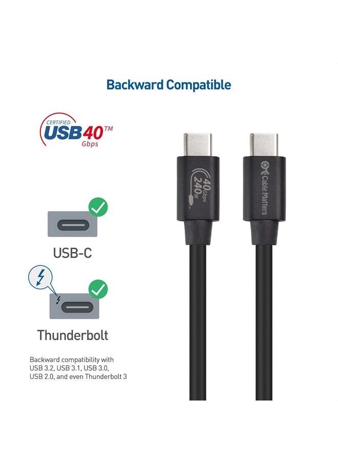 Cable Matters - [USB-IF Certified] 40Gbps USB 4 Cable 3.3 ft with 8K Video & 240W Charging, USB4 Cable/USB C Display Cable with PD 3.1 Compatible with Thunderbolt 4, MacBook, XPS, Surface Pro - Image 1