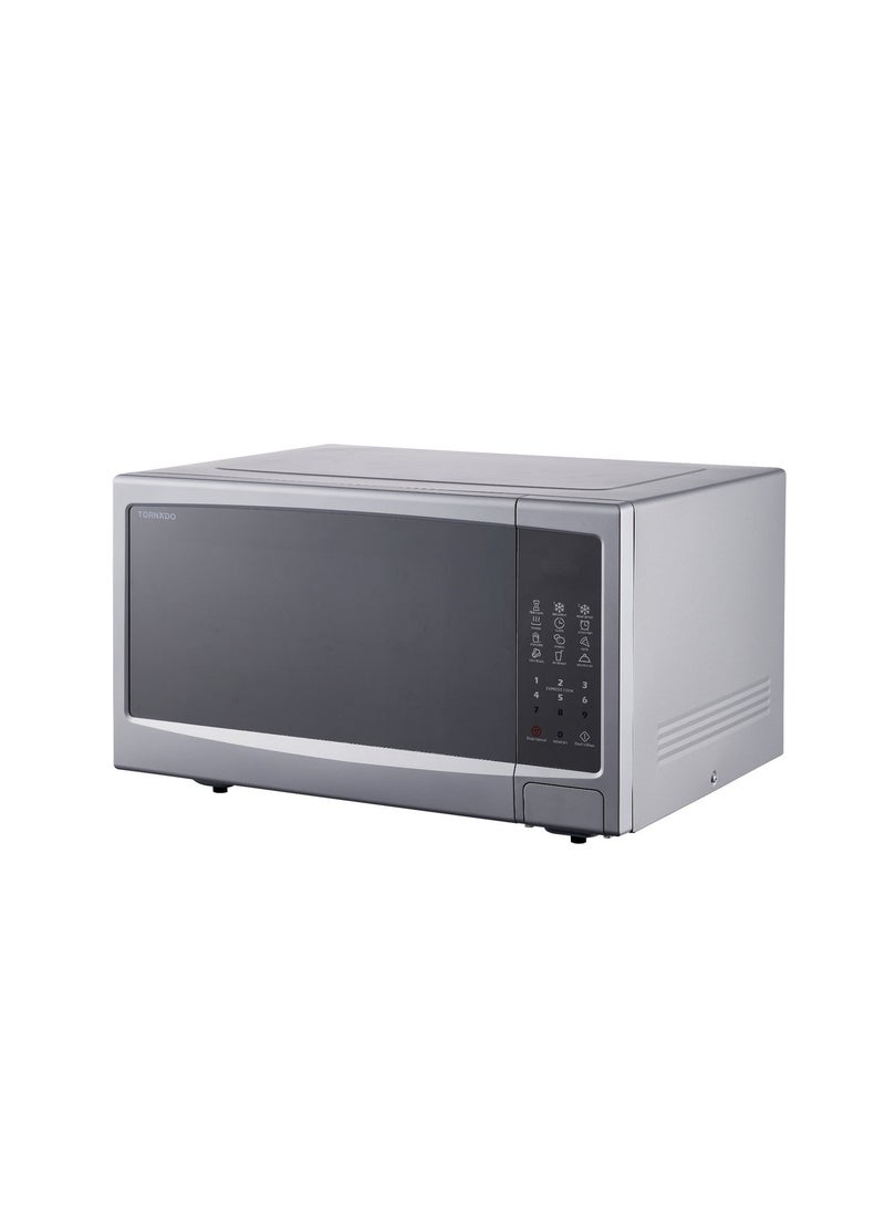 Tornado Solo Microwave Oven, 45 Liters, 1100W, Silver Front with Mirror Glass Door and Digital Display, Defrost Function & Auto Menu, TMDS-45-S-A . - Image 3
