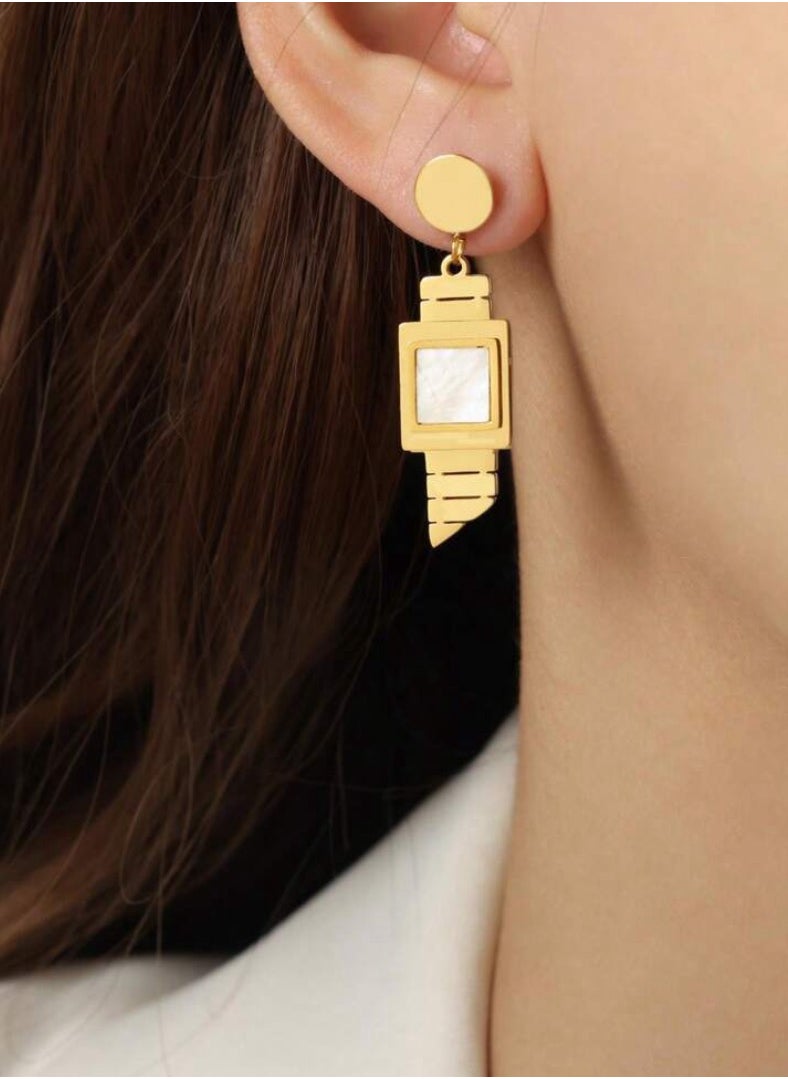 NEW STYLE - Elegant Stainless Steel Gold Plated Earrings For Women - Image 1