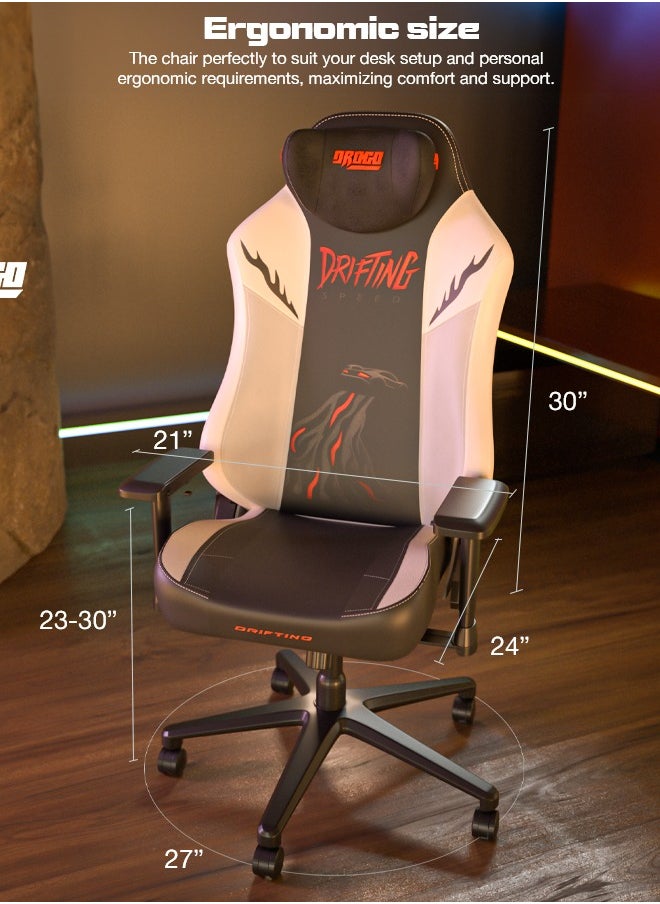 DROGO - Drift Ergonomic Gaming Chair Computer Chair with Premium Leatherette, 4D Armrest, Recline Video Game Chair Home Office Chair with Magnetic Memory Foam Headrest Pillow & 2D Integrated Lumbar Support - Image 1