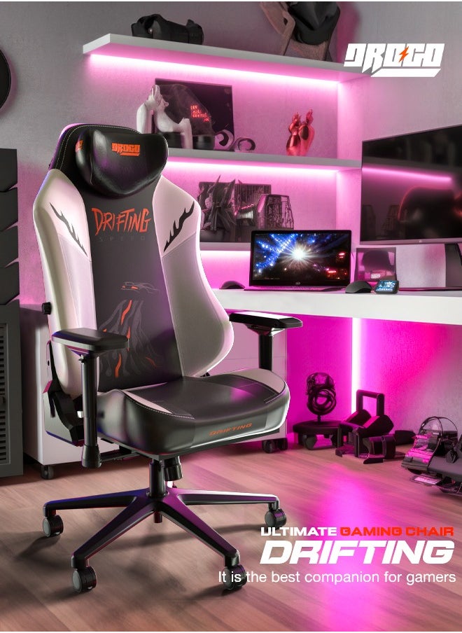 DROGO - Drift Ergonomic Gaming Chair Computer Chair with Premium Leatherette, 4D Armrest, Recline Video Game Chair Home Office Chair with Magnetic Memory Foam Headrest Pillow & 2D Integrated Lumbar Support - Image 1