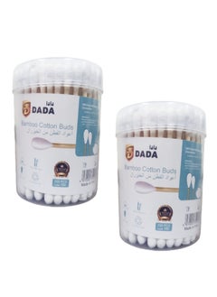 Dada DADA Bamboo Cotton ear Buds, Double-Tipped, 100% Cotton, Biodegradable, 100 Pieces Pack of 2  - Image 1