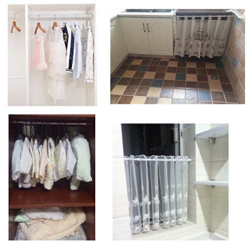 qinnsou 4 Pack Tension Rods, 21.6-35.4 Inch Adjustable Spring Steel Cupboard Bars Tension Curtain Rod Shower Rod Extendable Width (White) - Image 3