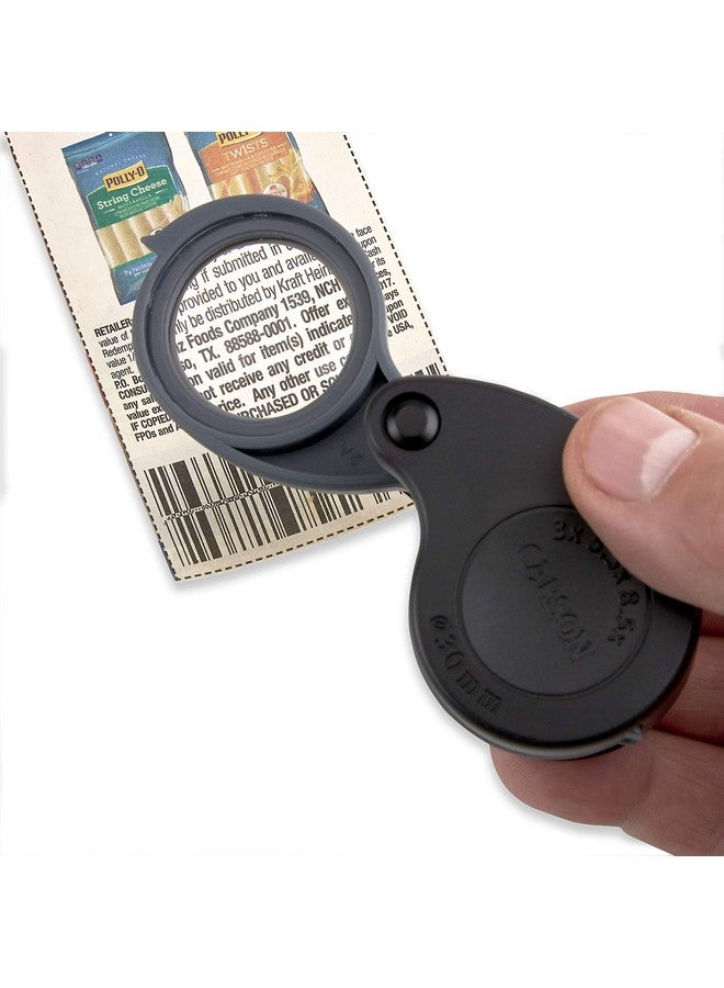 Carson TriView 3X/5.5X/8.5X Folding Loupe with Built-in Case TV-36 - Image 2