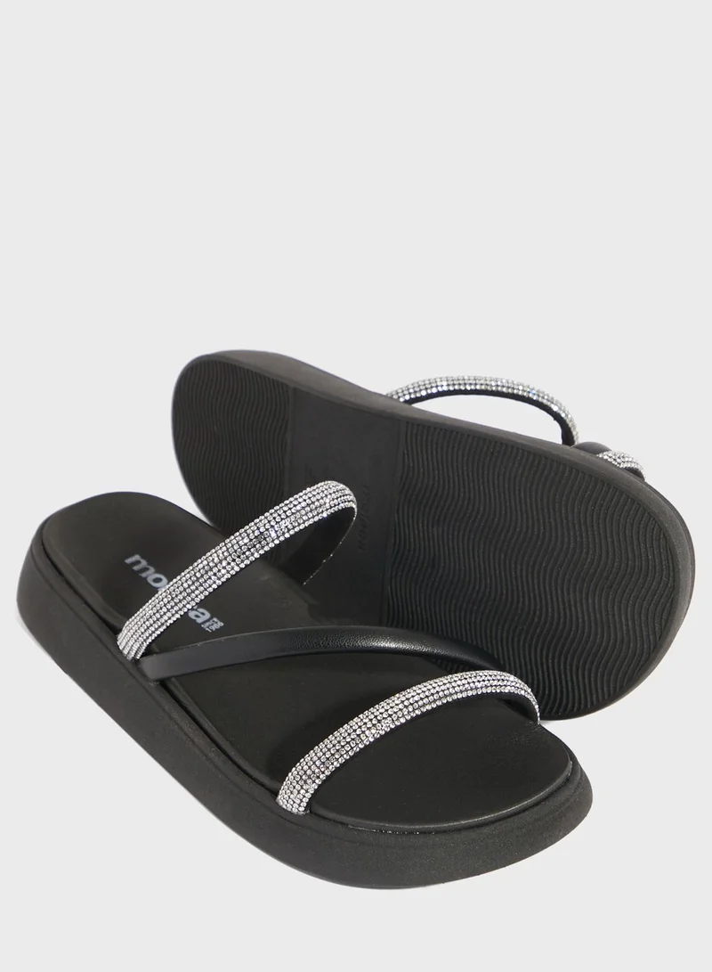 MOLECA Emily Multi Strap Flat Sandals