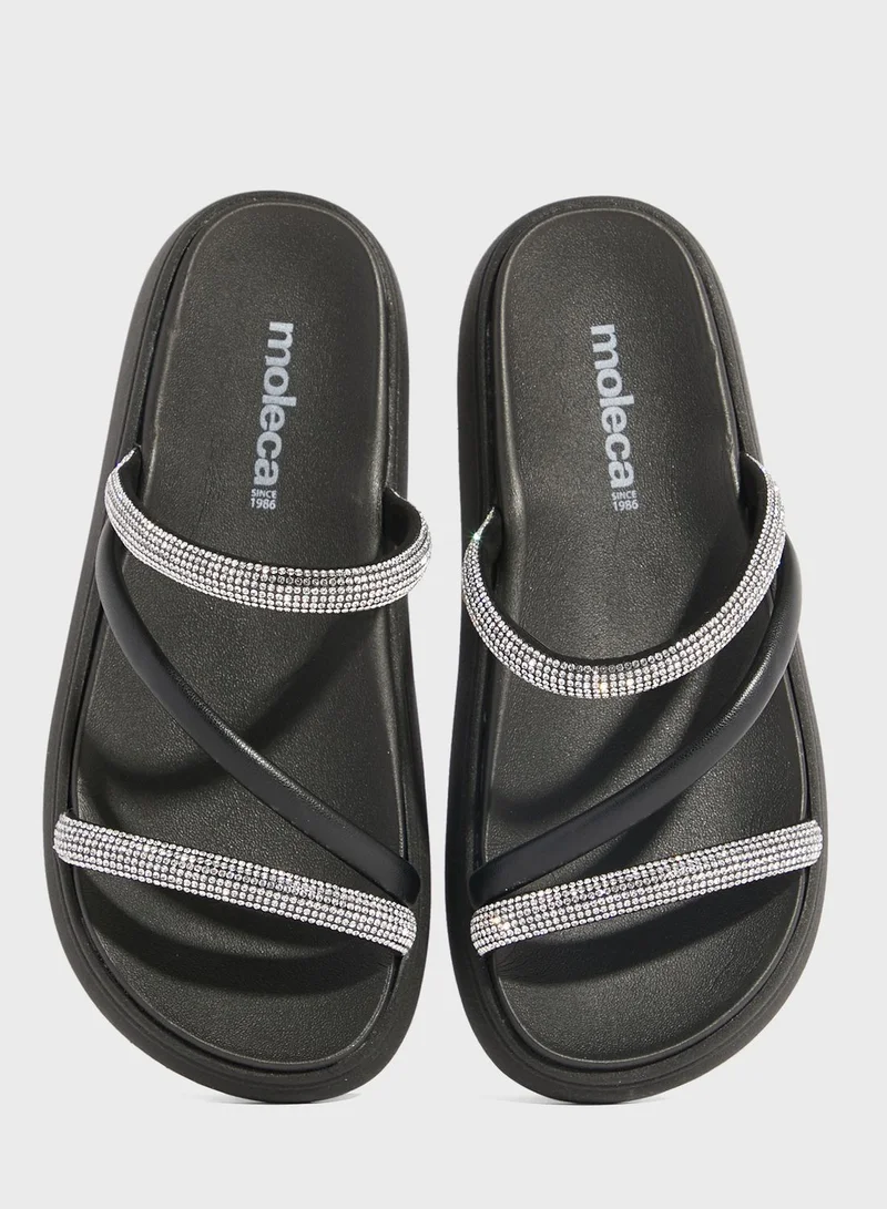 MOLECA Emily Multi Strap Flat Sandals