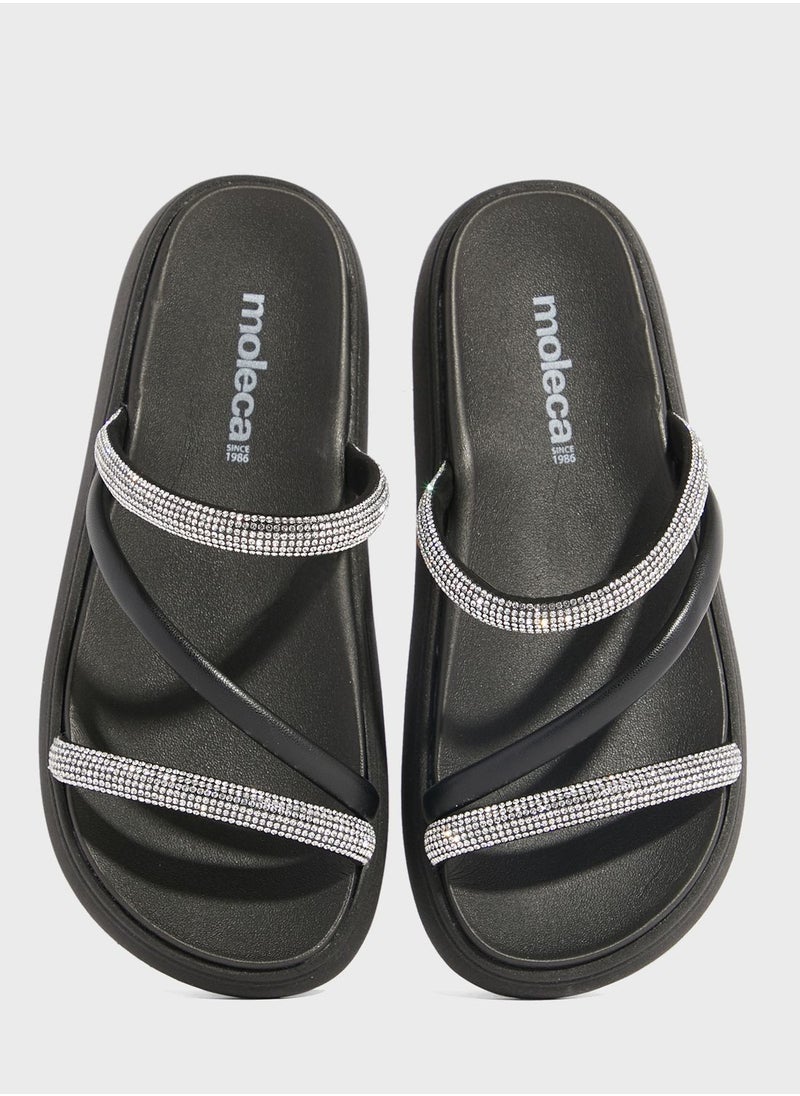 MOLECA - Emily Multi Strap Flat Sandals - Image 1