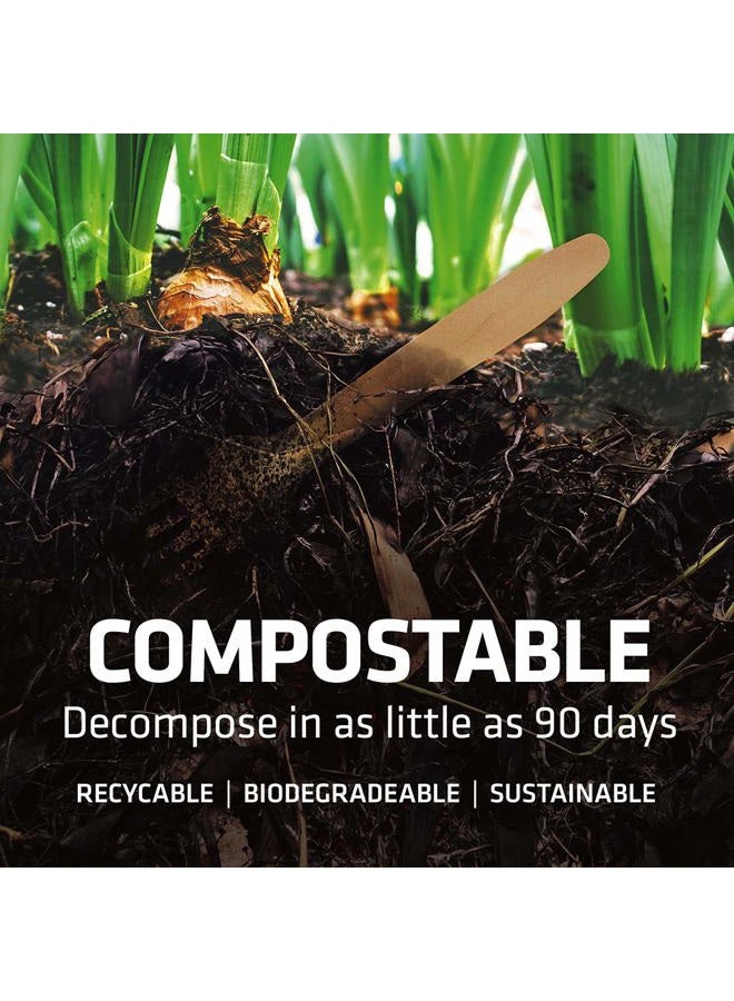 Woodable Disposable Wooden Cutlery Set - 100% Home Compostable - Wooden Utensils, Eco-Friendly, Organic, Sustainable and Carbon Neutral Certified - Fork, Knife, Spoon & Napkin - 150 - Image 5