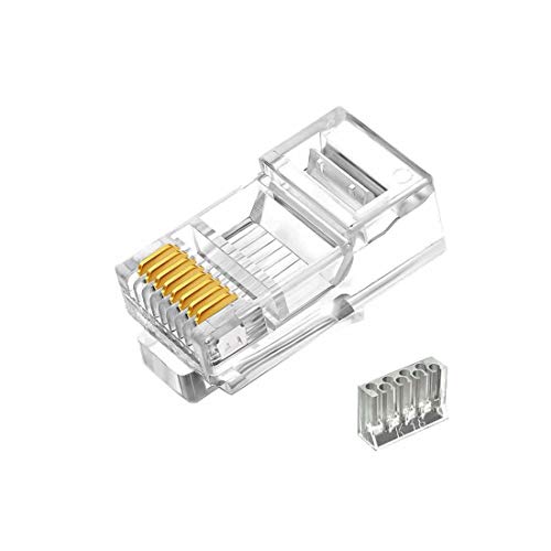 VIVOCH 50 Pcs Cat6 RJ45 Connectors, C6 RJ45 Plugs, Cat6 2-Piece Crystal Unshielded RJ45 Ends UTP 8P8C Modular Network Plug Connector - Image 1