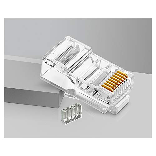 VIVOCH 50 Pcs Cat6 RJ45 Connectors, C6 RJ45 Plugs, Cat6 2-Piece Crystal Unshielded RJ45 Ends UTP 8P8C Modular Network Plug Connector - Image 3