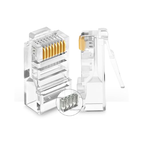 VIVOCH 50 Pcs Cat6 RJ45 Connectors, C6 RJ45 Plugs, Cat6 2-Piece Crystal Unshielded RJ45 Ends UTP 8P8C Modular Network Plug Connector - Image 2