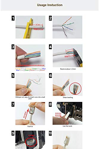 VIVOCH 50 Pcs Cat6 RJ45 Connectors, C6 RJ45 Plugs, Cat6 2-Piece Crystal Unshielded RJ45 Ends UTP 8P8C Modular Network Plug Connector - Image 5