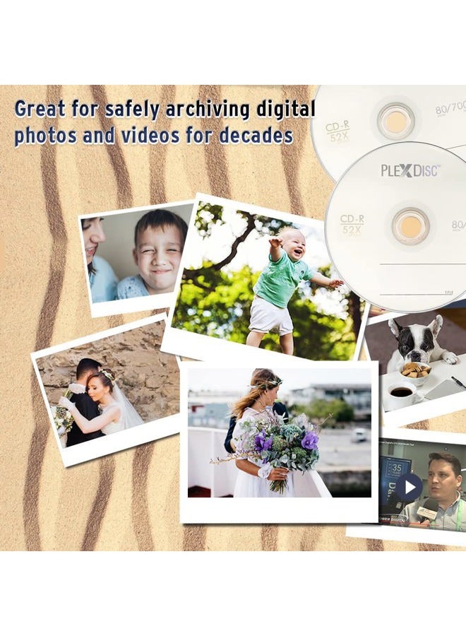 PlexDisc Top Engravable Media with Cd-R Logo 700Mb 52X - 50Pk Cake Box (Ffp) 631-814-Bx, 50 Discs - Image 5