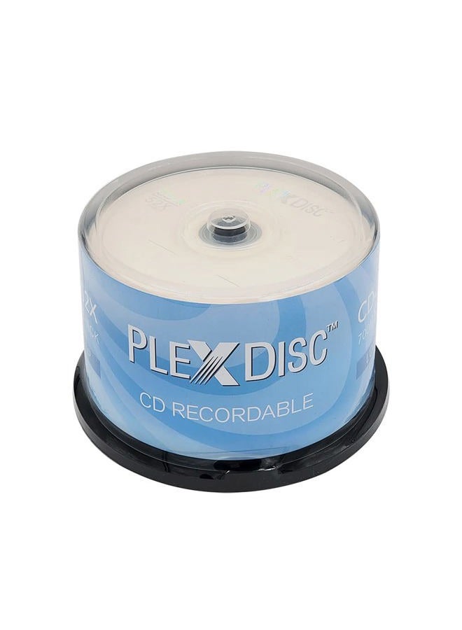 PlexDisc Top Engravable Media with Cd-R Logo 700Mb 52X - 50Pk Cake Box (Ffp) 631-814-Bx, 50 Discs - Image 1