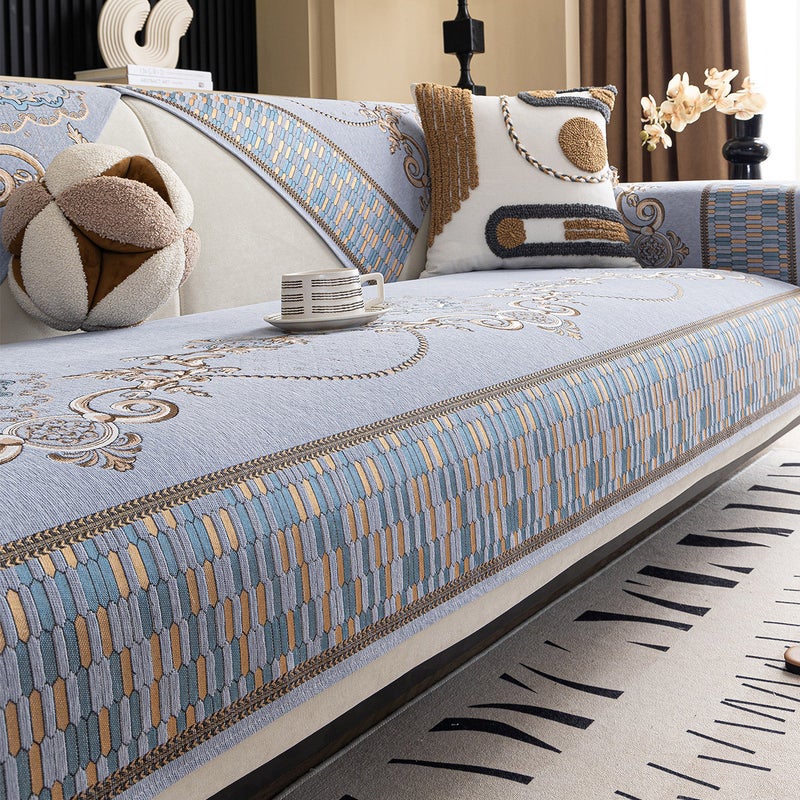 Light Luxury Chenille Sofa Cushion Four Seasons Universal Non-Slip High-Level Living Room Cushion Sofa Cover Cover Cloth Towel WQJF-Deruth-Mibai - Image 4