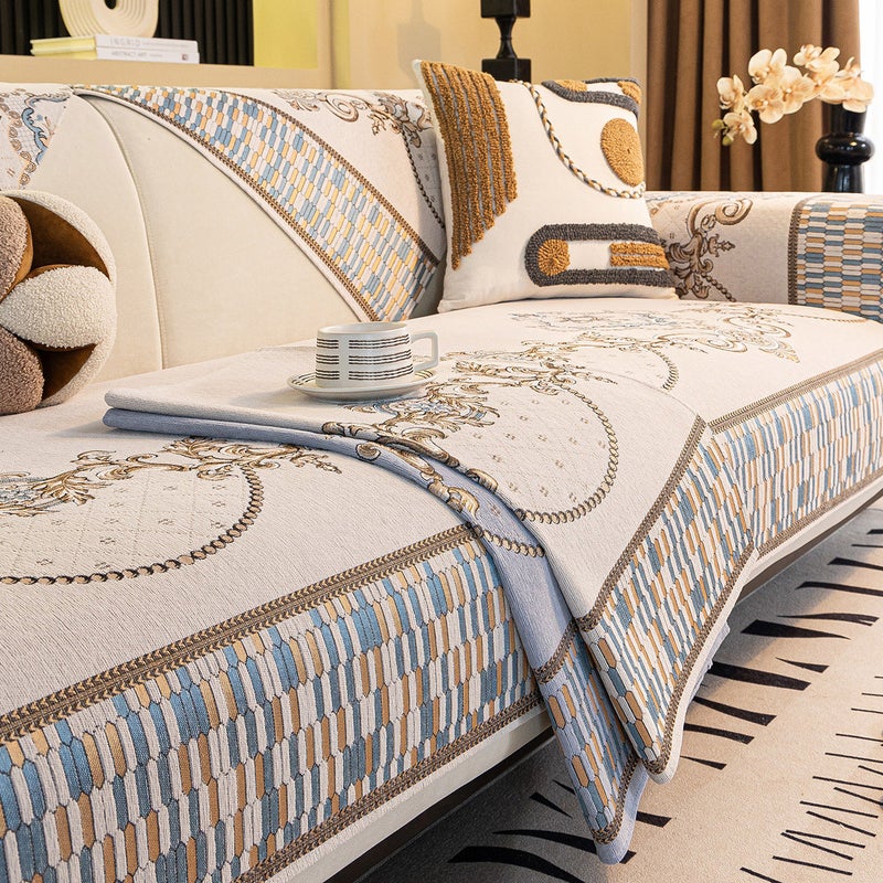 Light Luxury Chenille Sofa Cushion Four Seasons Universal Non-Slip High-Level Living Room Cushion Sofa Cover Cover Cloth Towel WQJF-Deruth-Mibai - Image 5