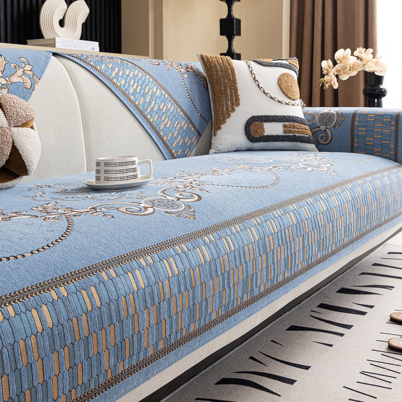 Light Luxury Chenille Sofa Cushion Four Seasons Universal Non-Slip High-Level Living Room Cushion Sofa Cover Cover Cloth Towel WQJF-Deruth-Mibai - Image 2