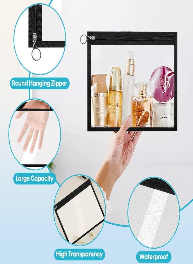 Dolcety 12Pcs Clear Zipper Pouches for Organizing | Durable PVC Makeup Envelopes for Document Storage, Travel, and School Supplies (3 Sizes) - Image 3