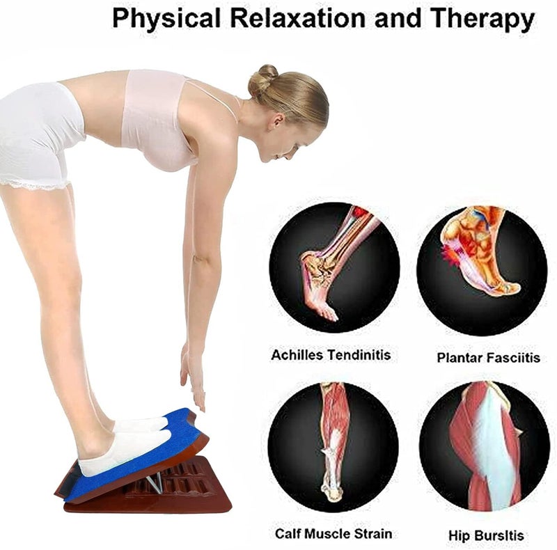 PHYSIOTREX® Physiotherapy Equipments Wooden Adjustable Calf Stretcher Slant Board & 8-Level Ankle Incline for Stretching Calf Muscle - Image 3