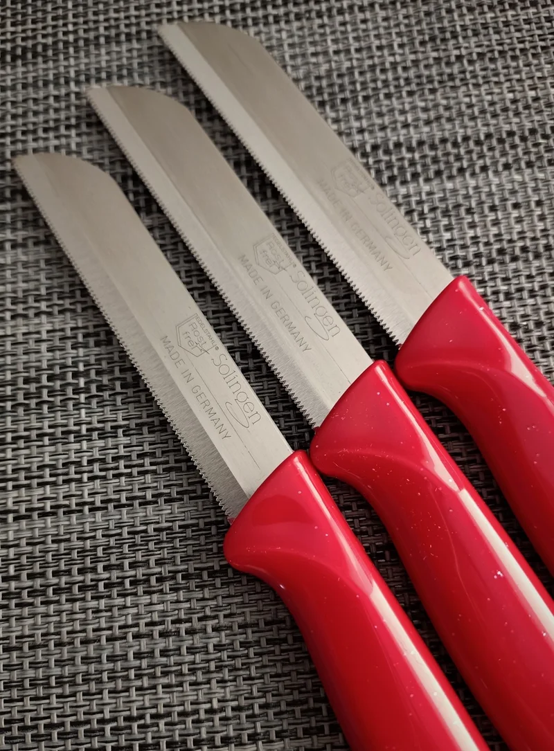 solingen Fruit Knife 12 Pcs Silvery Red