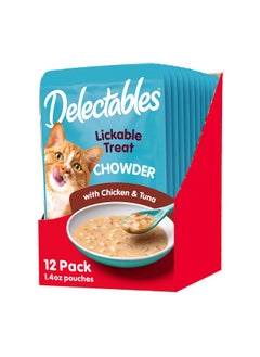 Hartz Hartz Delectables Chowder Lickable Wet Cat Treats for Kitten, Adult & Senior Cats, Chicken & Tuna, 1.4 Ounce (Pack of 12)  - Image 1